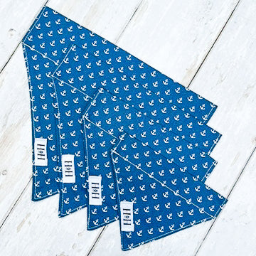 HETTY AND HUXLEY FABRIC BLUE ANCHORS BANDANAS