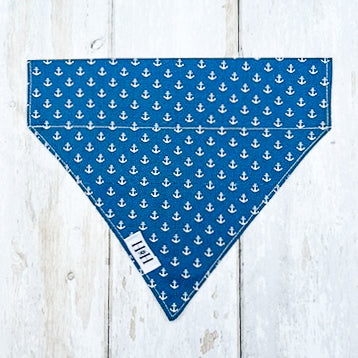 HETTY AND HUXLEY FABRIC BLUE ANCHORS LARGE BANDANA