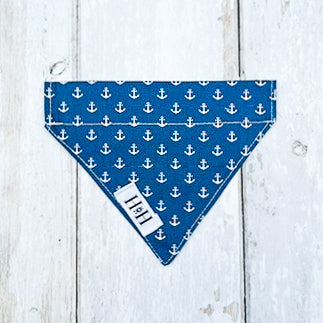 HETTY AND HUXLEY FABRIC BLUE ANCHORS XSMALL BANDANA