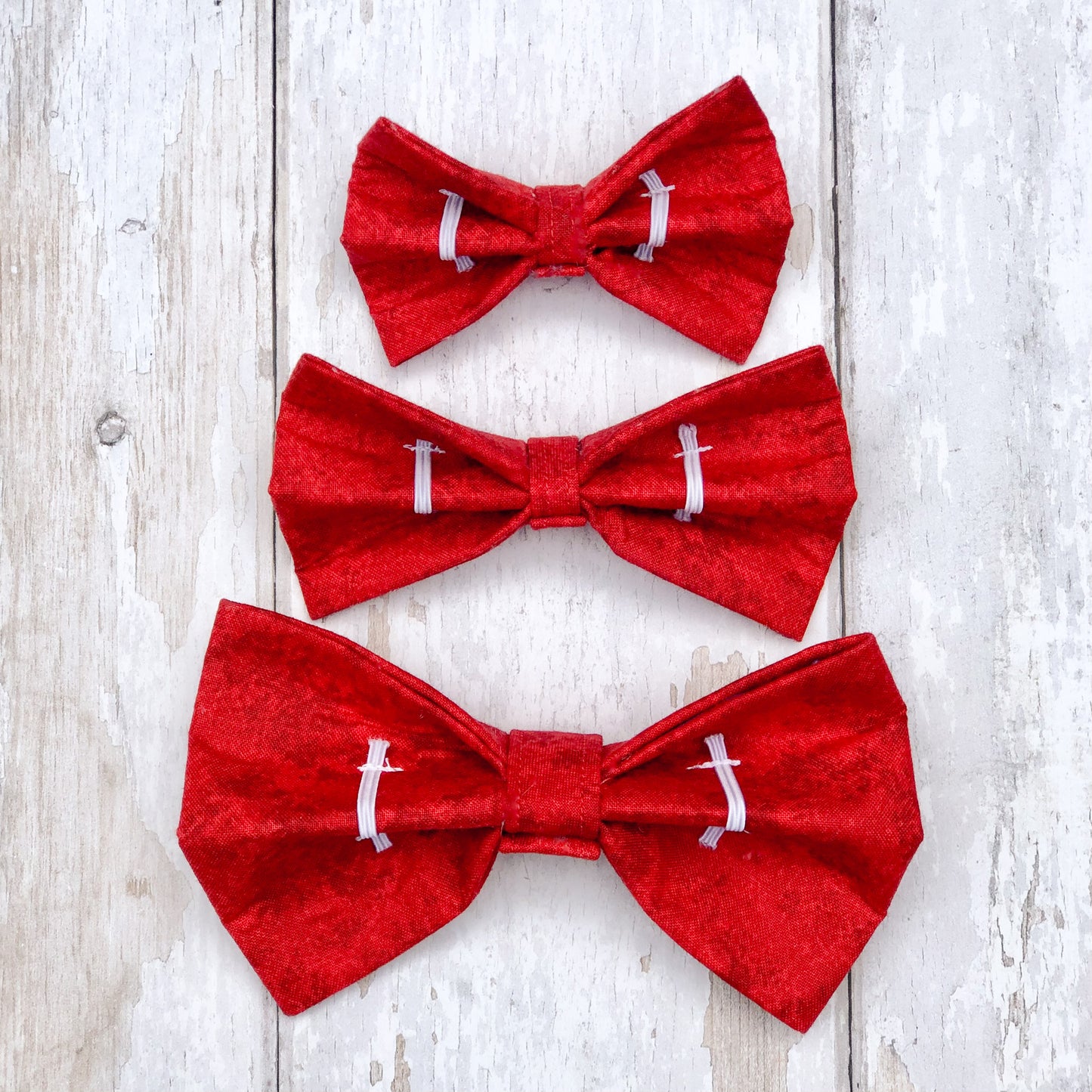 HETTY AND HUXLEY CHERRY RED BOW TIES BACKS