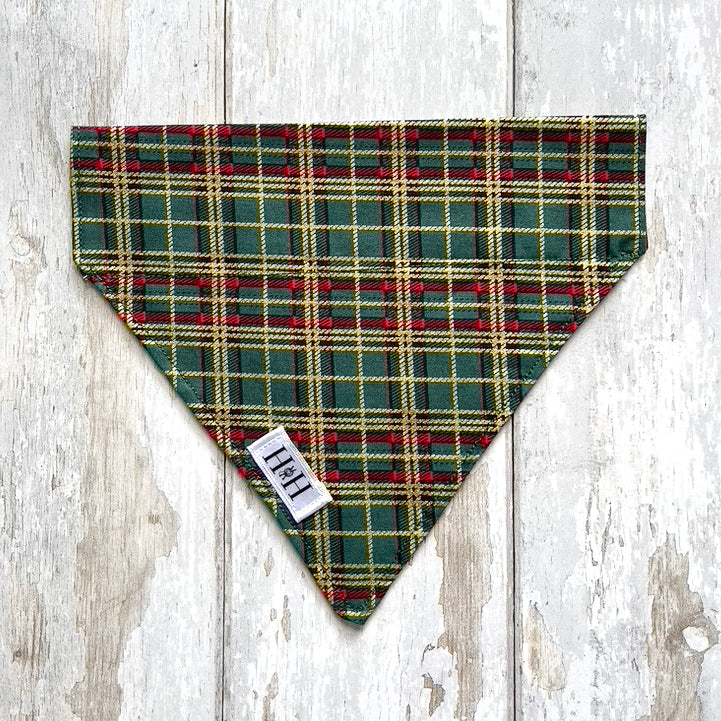 Christmas Green Tartan Pet Bandana