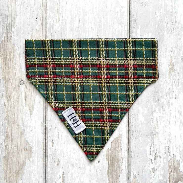 Christmas Green Tartan Pet Bandana