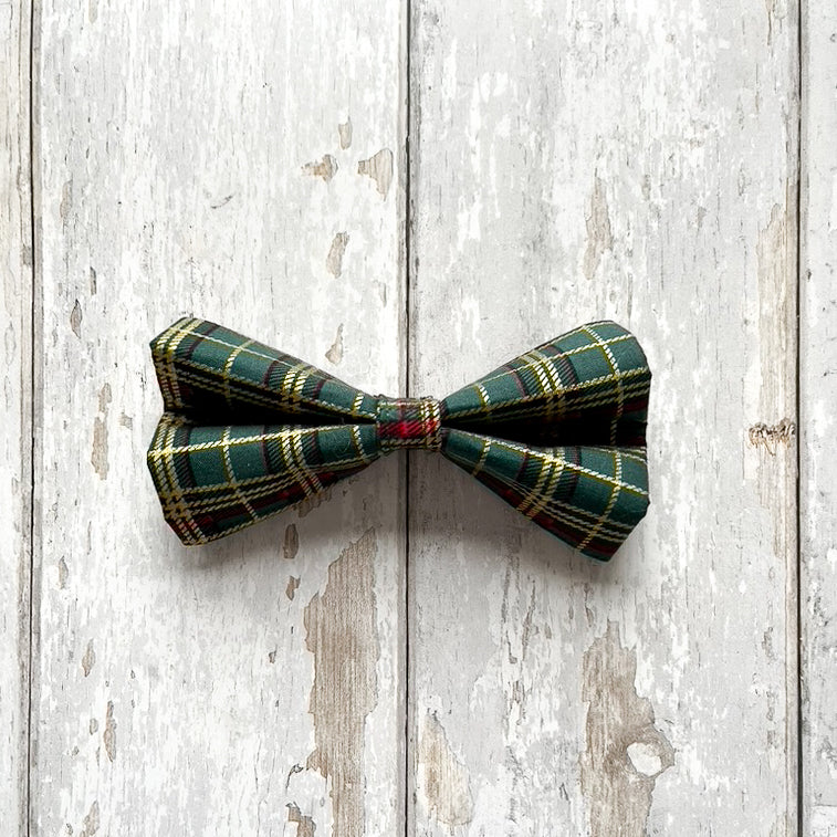 Christmas Green Tartan Pet Bow / Bow Tie