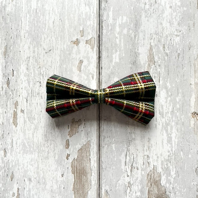 Christmas Green Tartan Pet Bow / Bow Tie