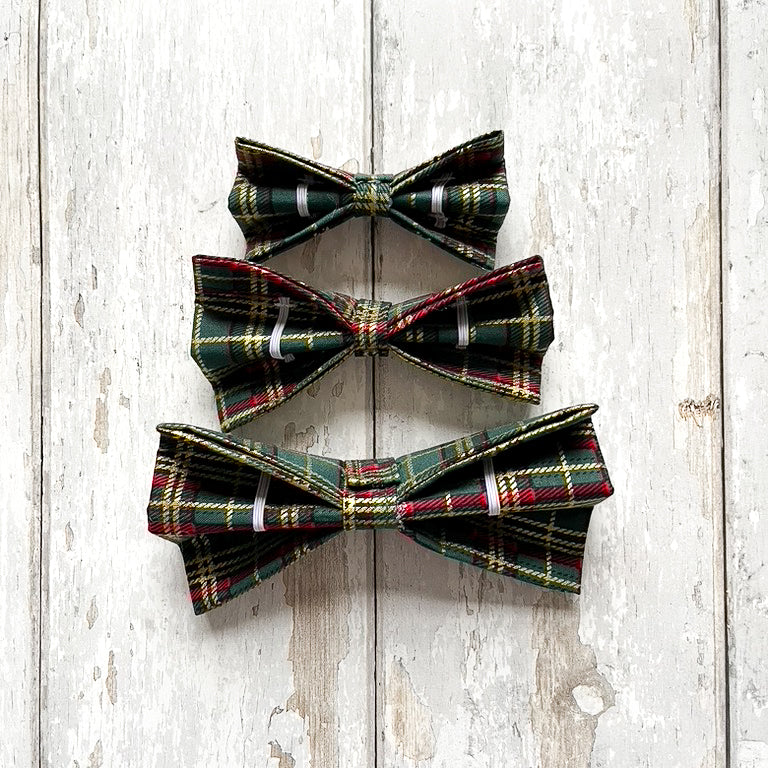 Christmas Green Tartan Pet Bow / Bow Tie