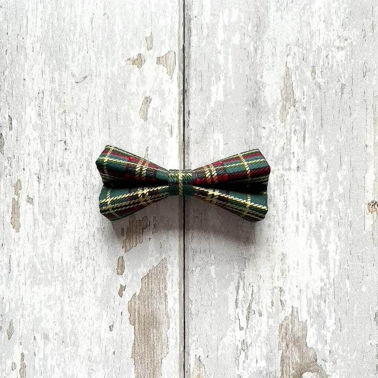 Christmas Green Tartan Pet Bow / Bow Tie