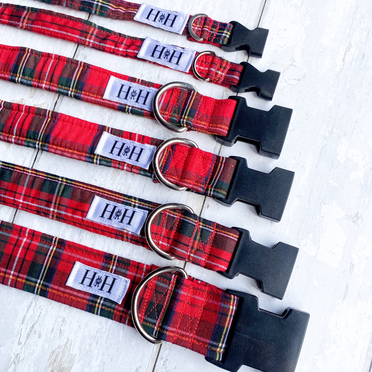 Christmas Red Tartan Dog Collar