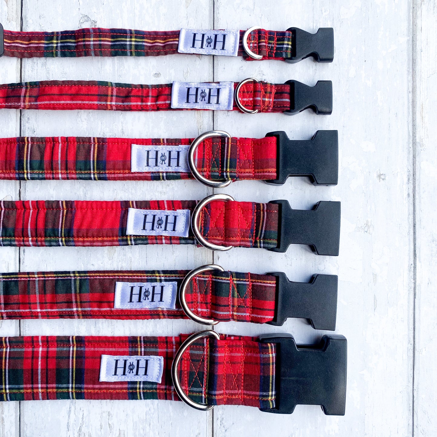 Christmas Red Tartan Dog Collar