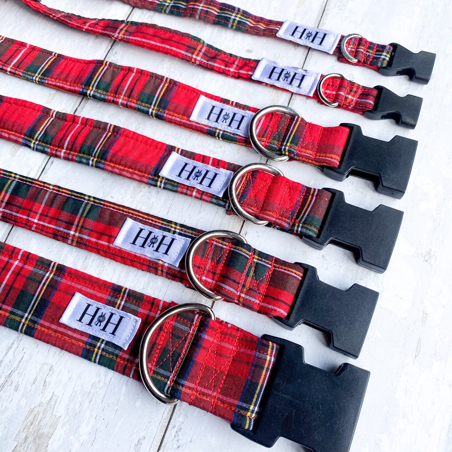 Christmas Red Tartan Dog Collar