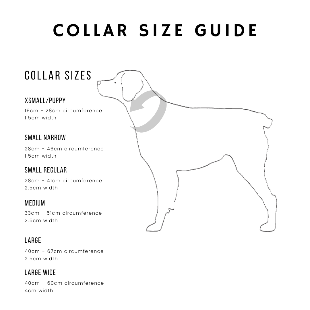 HETTY AND HUXLEY COLLARS SIZE GUIDE