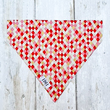 HETTY AND HUXLEY HARLEQUIN DIAMONDS PET BANDANA LARGE