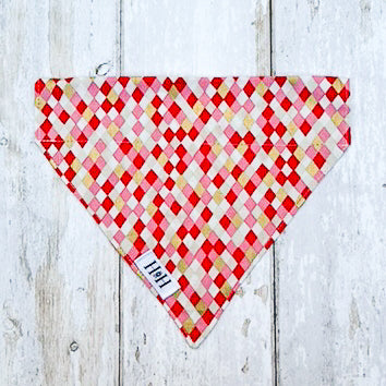 HETTY AND HUXLEY HARLEQUIN DIAMONDS PET BANDANA MEDIUM