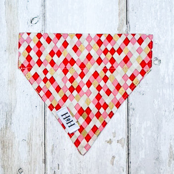 HETTY AND HUXLEY HARLEQUIN DIAMONDS PET BANDANA SMALL