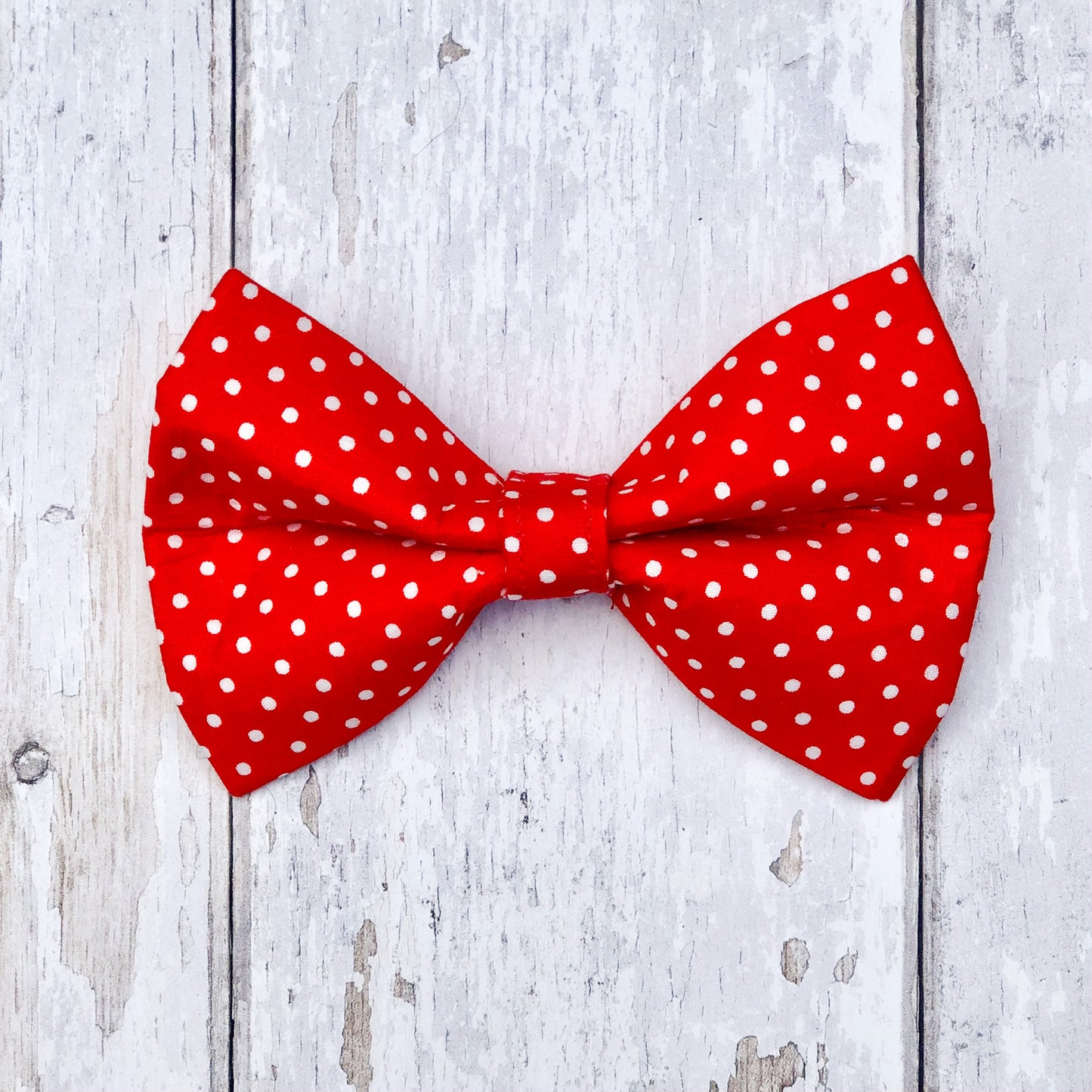 HETTY AND HUXLEY RED POLKA DOT LARGE BOW TIE