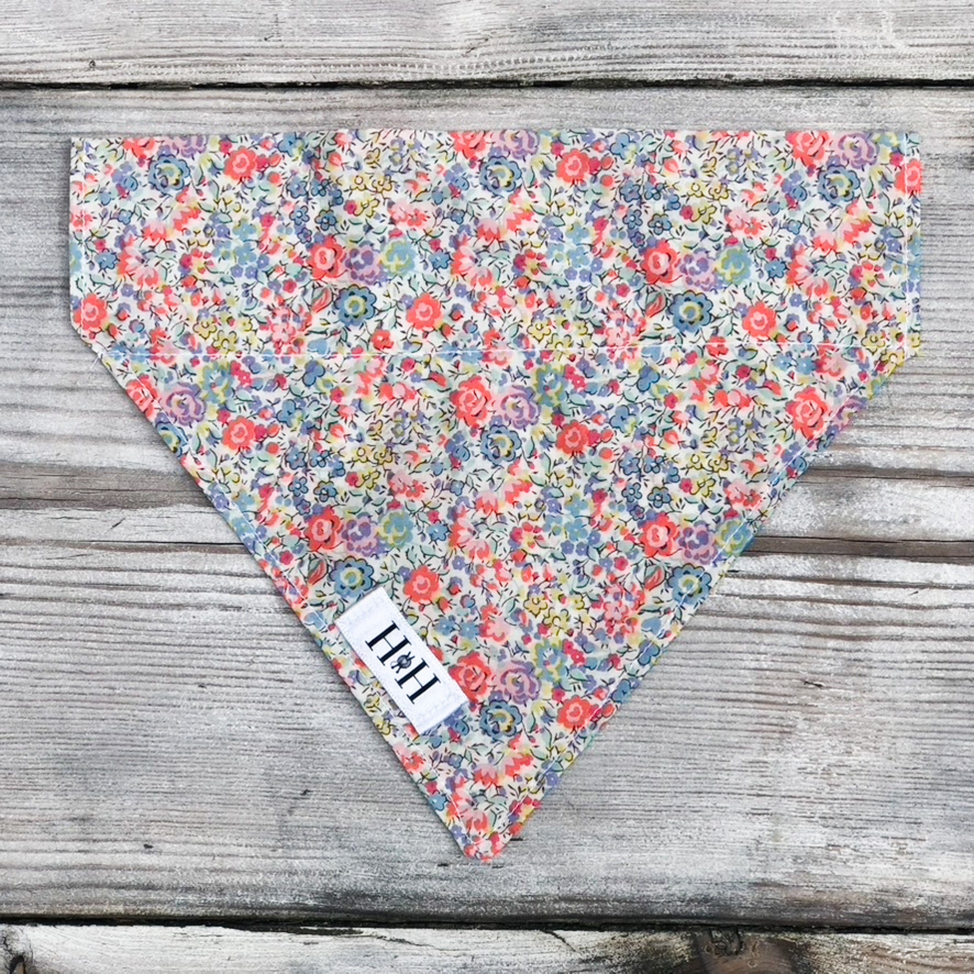 HETTY AND HUXLEY LIBERTY PASTEL FLORAL MEDIUM BANDANA