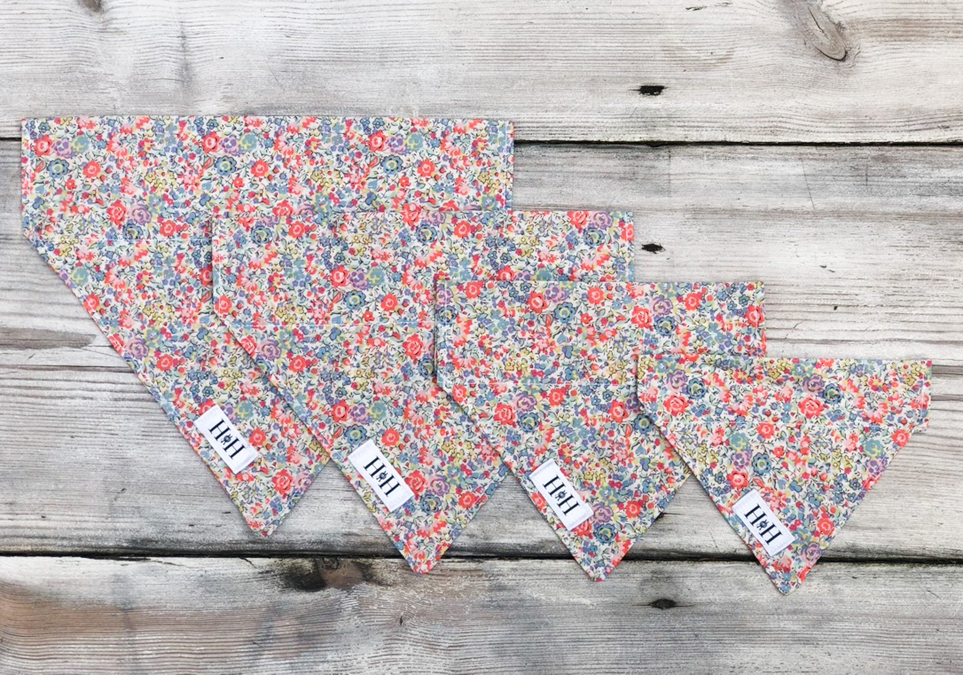 HETTY AND HUXLEY LIBERTY PASTEL FLORAL BANDANAS