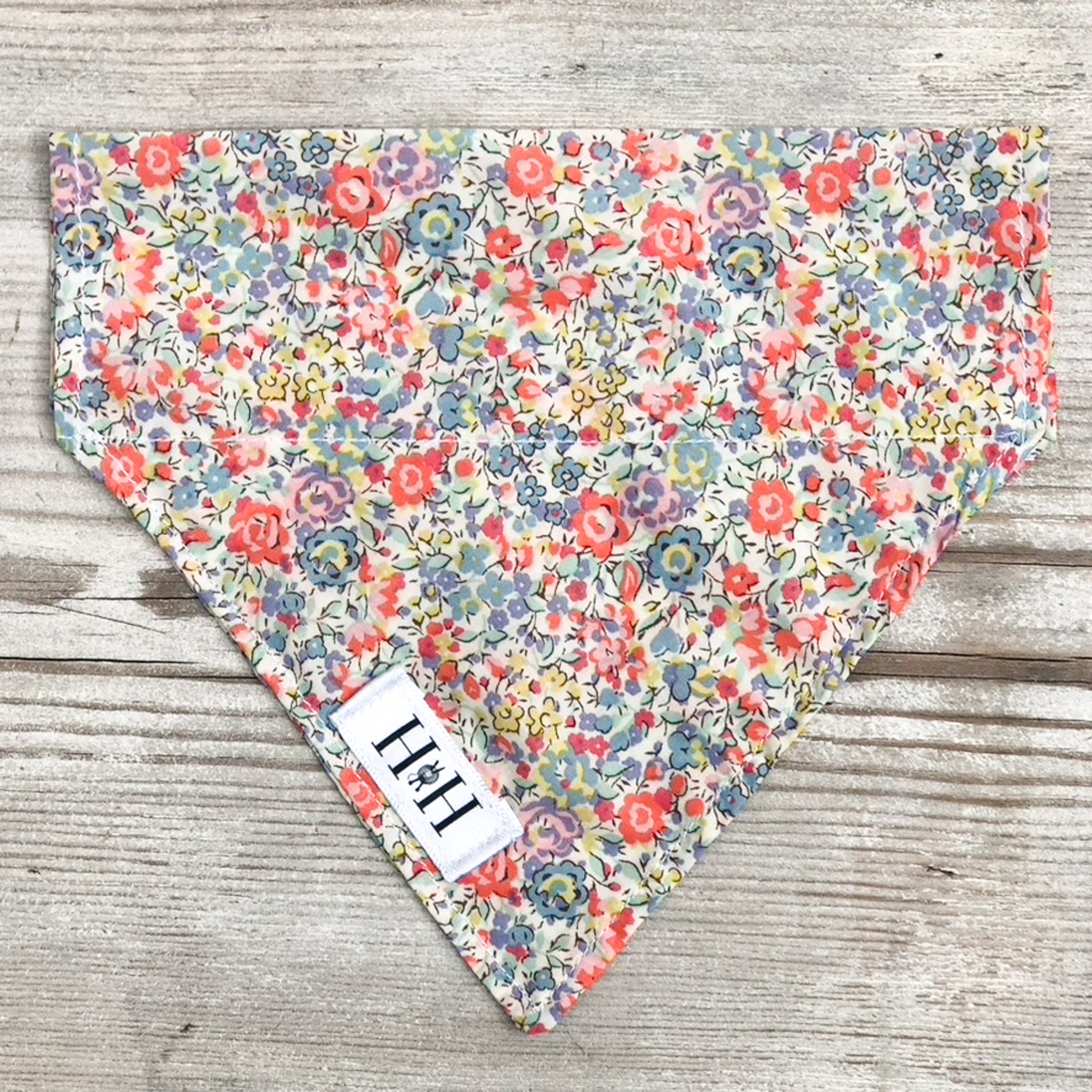 HETTY AND HUXLEY LIBERTY PASTEL FLORAL SMALL BANDANA