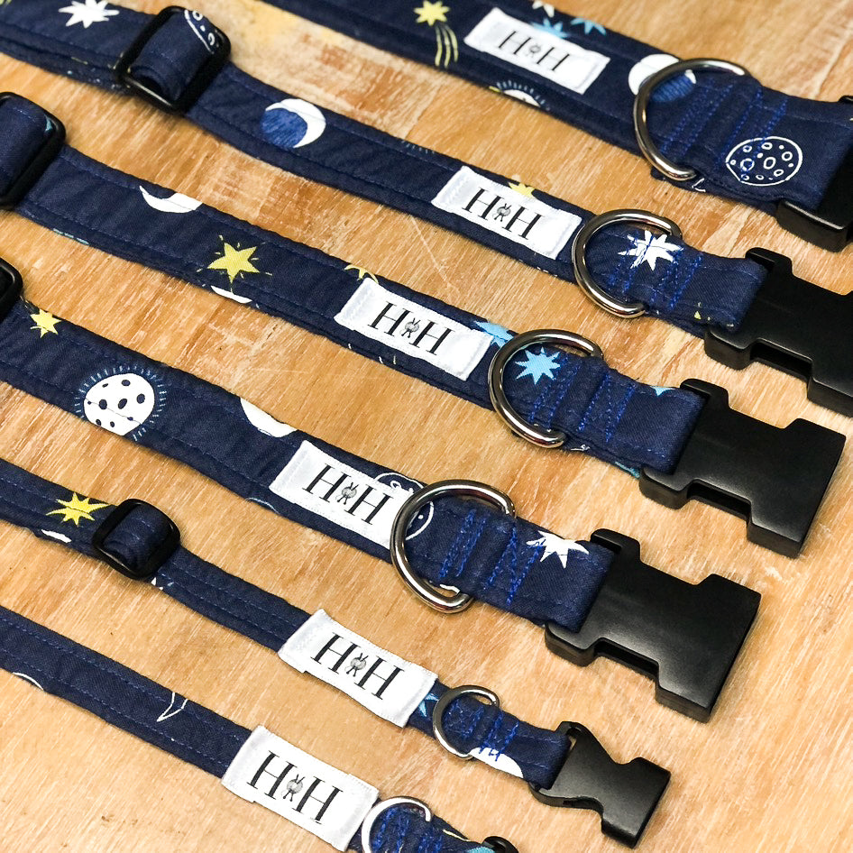 HETTY AND HUXLEY MOON AND STARS COLLARS