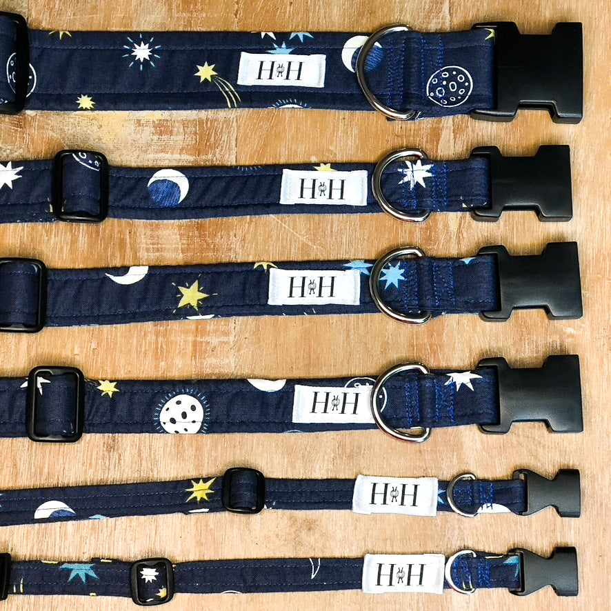 HETTY AND HUXLEY MOON AND STARS COLLARS