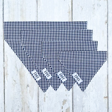 HETTY AND HUXLEY NAVY GINGHAM BANDANAS