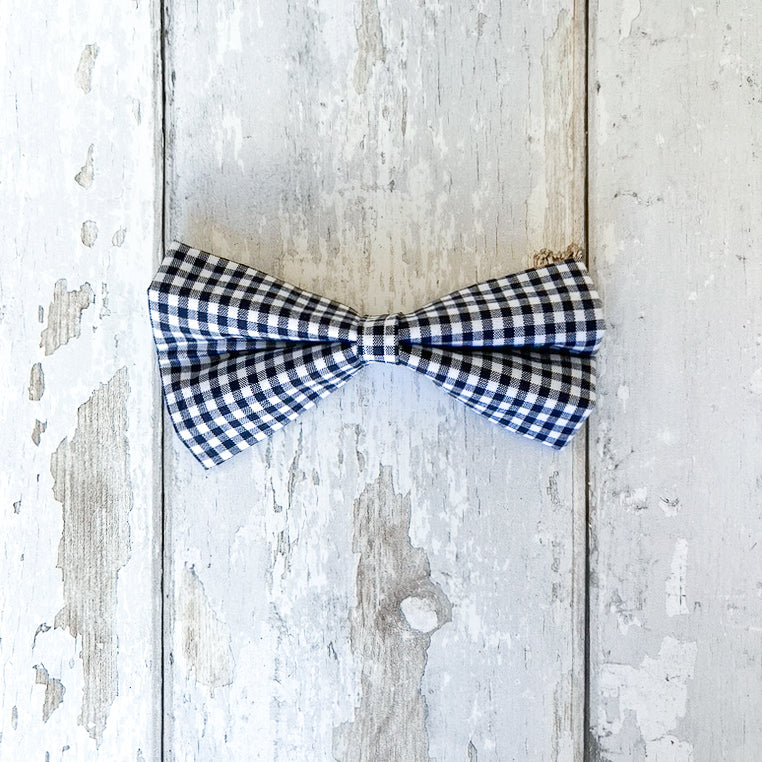 Navy Gingham Pet Bow / Bow Tie