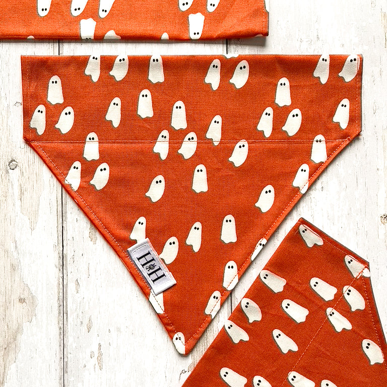 Orange Ghostly Pet Bandana