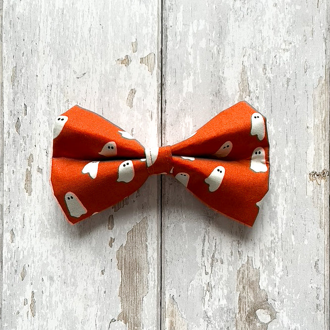 Orange Ghostly Pet Bow / Bow Tie