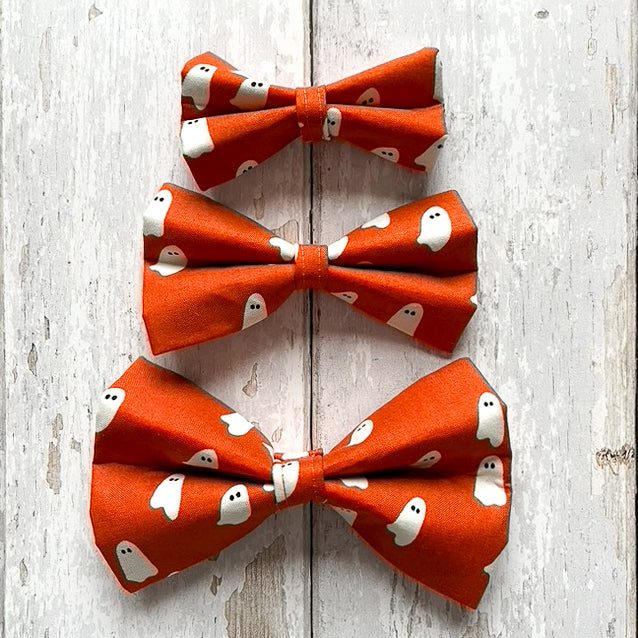 Orange Ghostly Pet Bow / Bow Tie