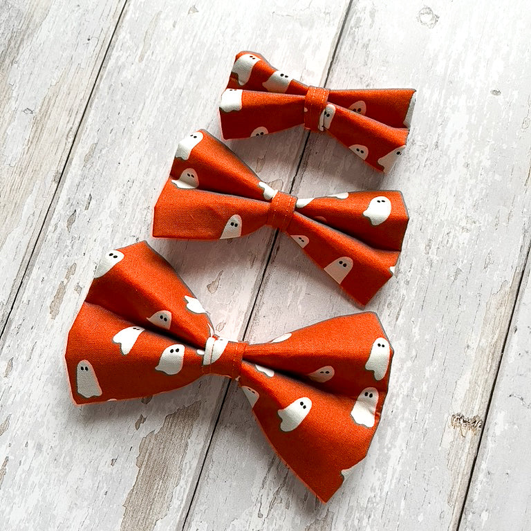 Orange Ghostly Pet Bow / Bow Tie