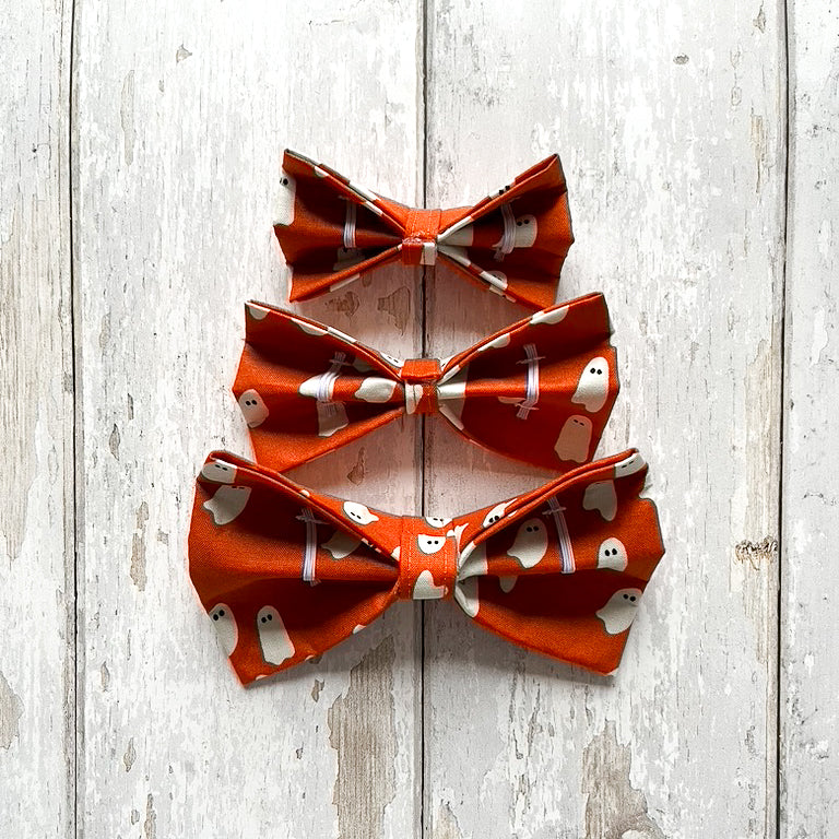 Orange Ghostly Pet Bow / Bow Tie