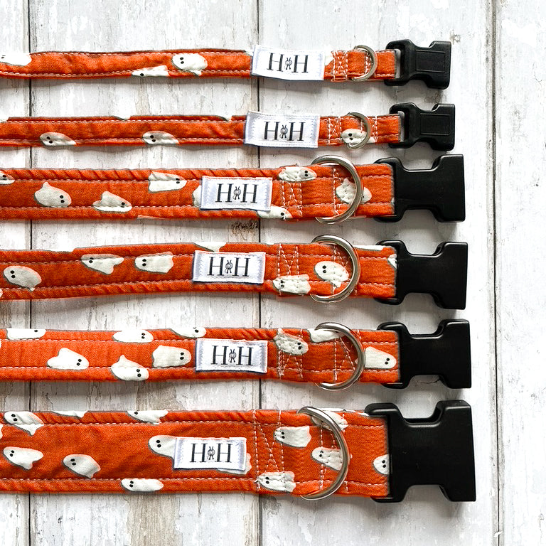 Orange Ghostly Dog Collar