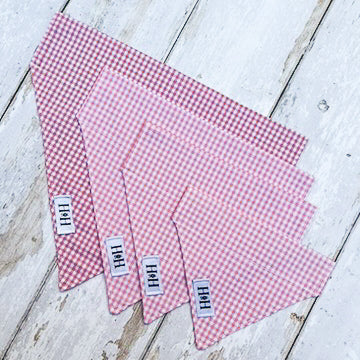 HETTY AND HUXLEY PINK GINGHAM BANDANAS