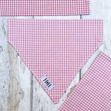 HETTY AND HUXLEY PINK GINGHAM BANDANA