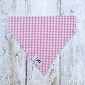 HETTY AND HUXLEY PINK GINGHAM BANDANA LARGE