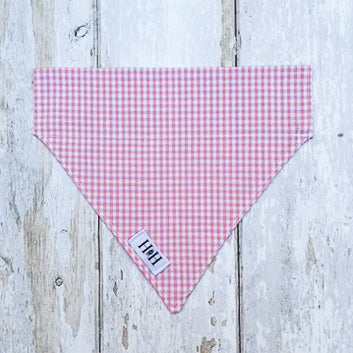 HETTY AND HUXLEY PINK GINGHAM BANDANA MEDIUM