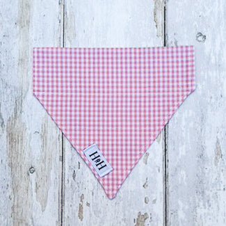 HETTY AND HUXLEY PINK GINGHAM BANDANA SMALL