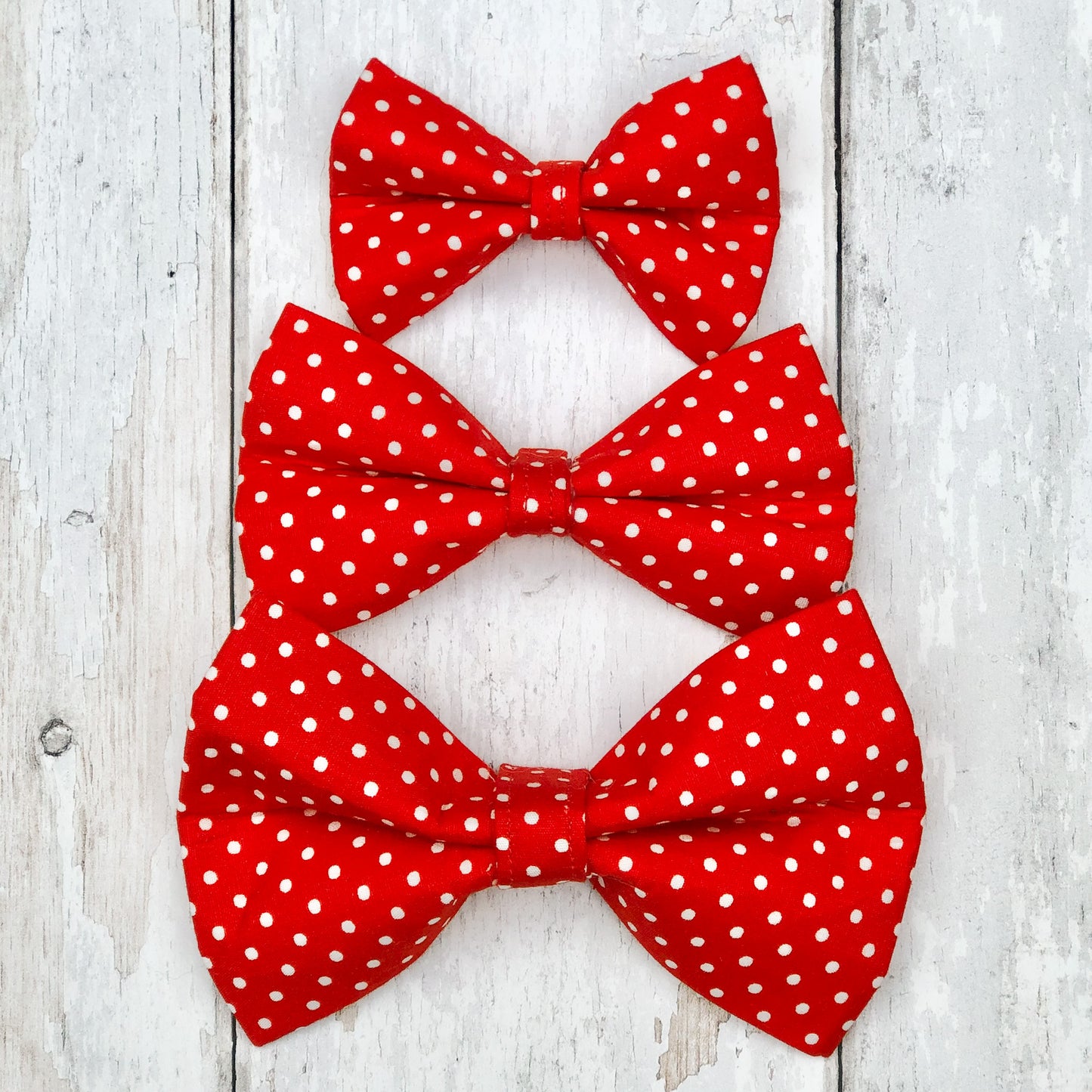 HETTY AND HUXLEY RED POLKA DOT BOW TIES