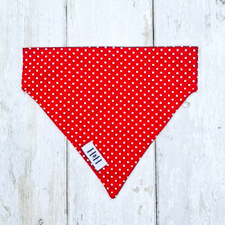 HETTY AND HUXLEY RED POLKA DOTS BANDANA MEDIUM