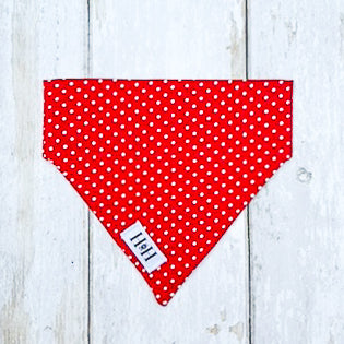 HETTY AND HUXLEY RED POLKA DOTS BANDANA SMALL