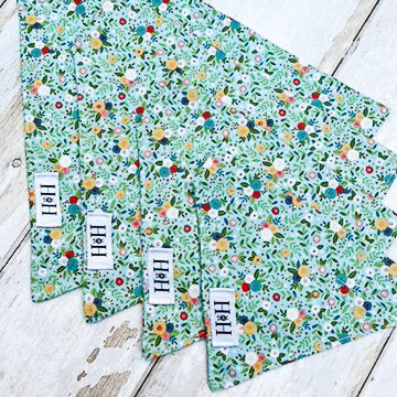 HETTY AND HUXLEY TEAL FLORAL BANDANAS