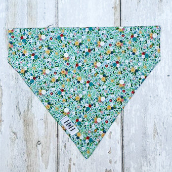 HETTY AND HUXLEY TEAL FLORAL BANDANA LARGE